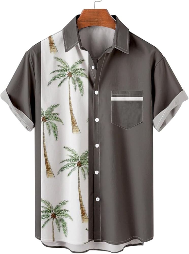 Men's Tropical Print Short Sleeve Shirt