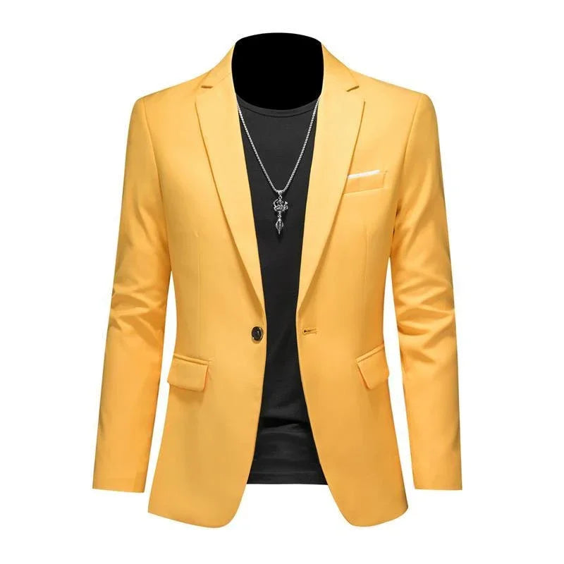 Men's Classic Single Button Blazer - Elegance Redefined
