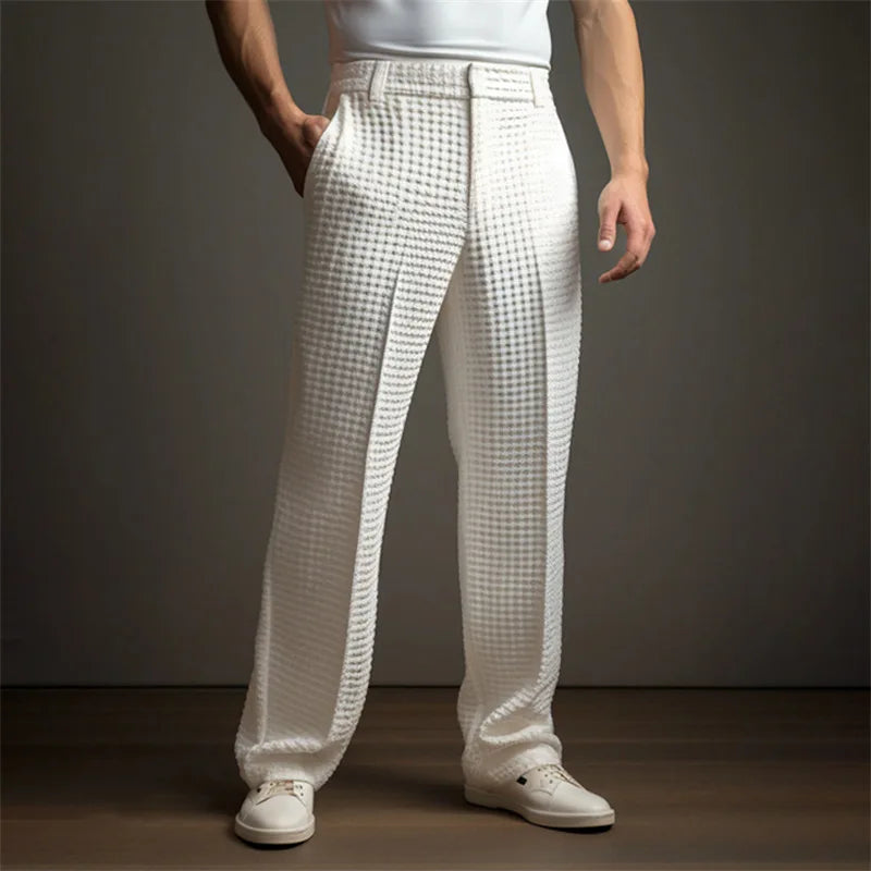 New 2026 Men's Elegant Waffle Suit Pants - Style Meets Comfort