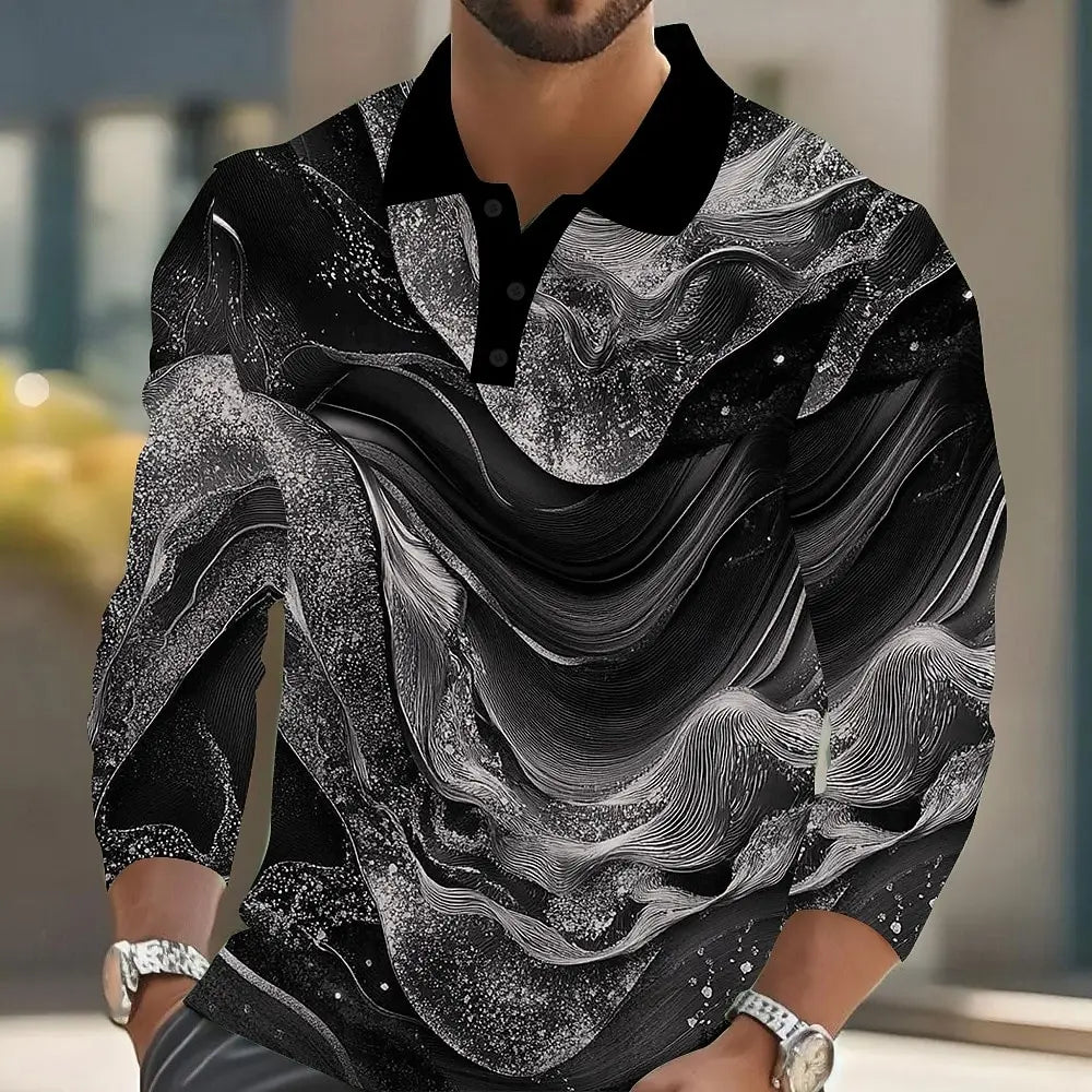 Men's Luxury Metallic Print Shirt - Bold &amp; Sophisticated