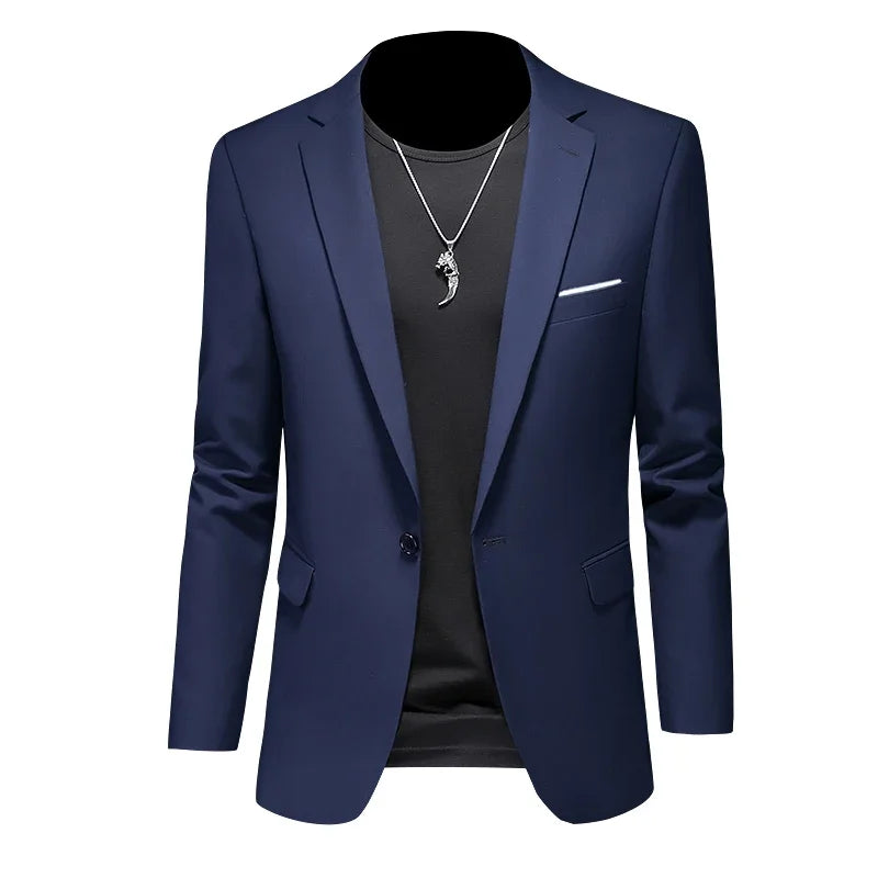 Men's Classic Single Button Blazer - Elegance Redefined
