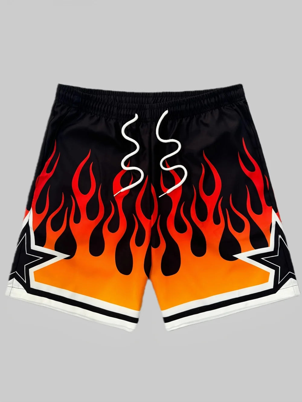 Men's Frame Print Board Shorts - Trendy Summer Streetwear Shorts