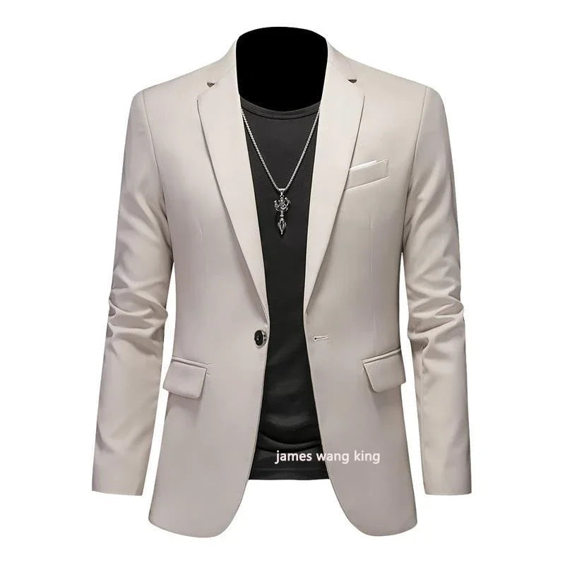 Men's Classic Single Button Blazer - Elegance Redefined