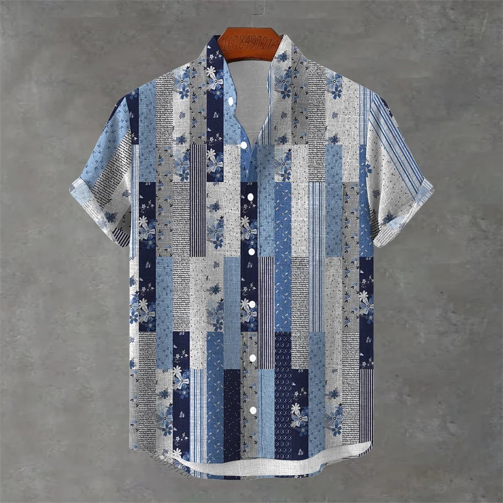 Men's Hawaiian Floral Print Short Sleeve Shirt - Casual Summer Top