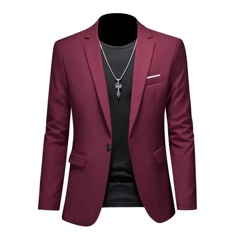 Men's Classic Single Button Blazer - Elegance Redefined