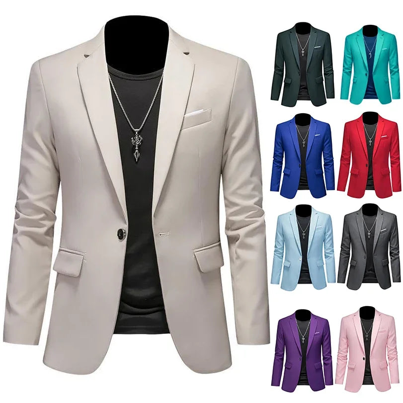 Men's Classic Single Button Blazer - Elegance Redefined