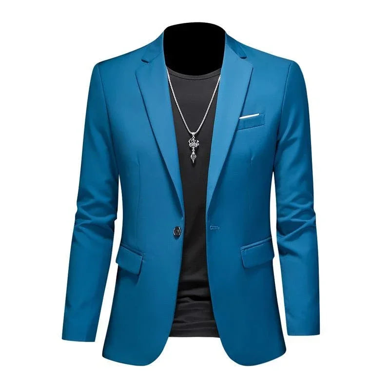 Men's Classic Single Button Blazer - Elegance Redefined