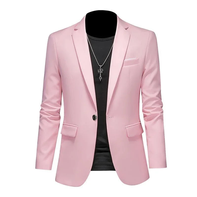 Men's Classic Single Button Blazer - Elegance Redefined