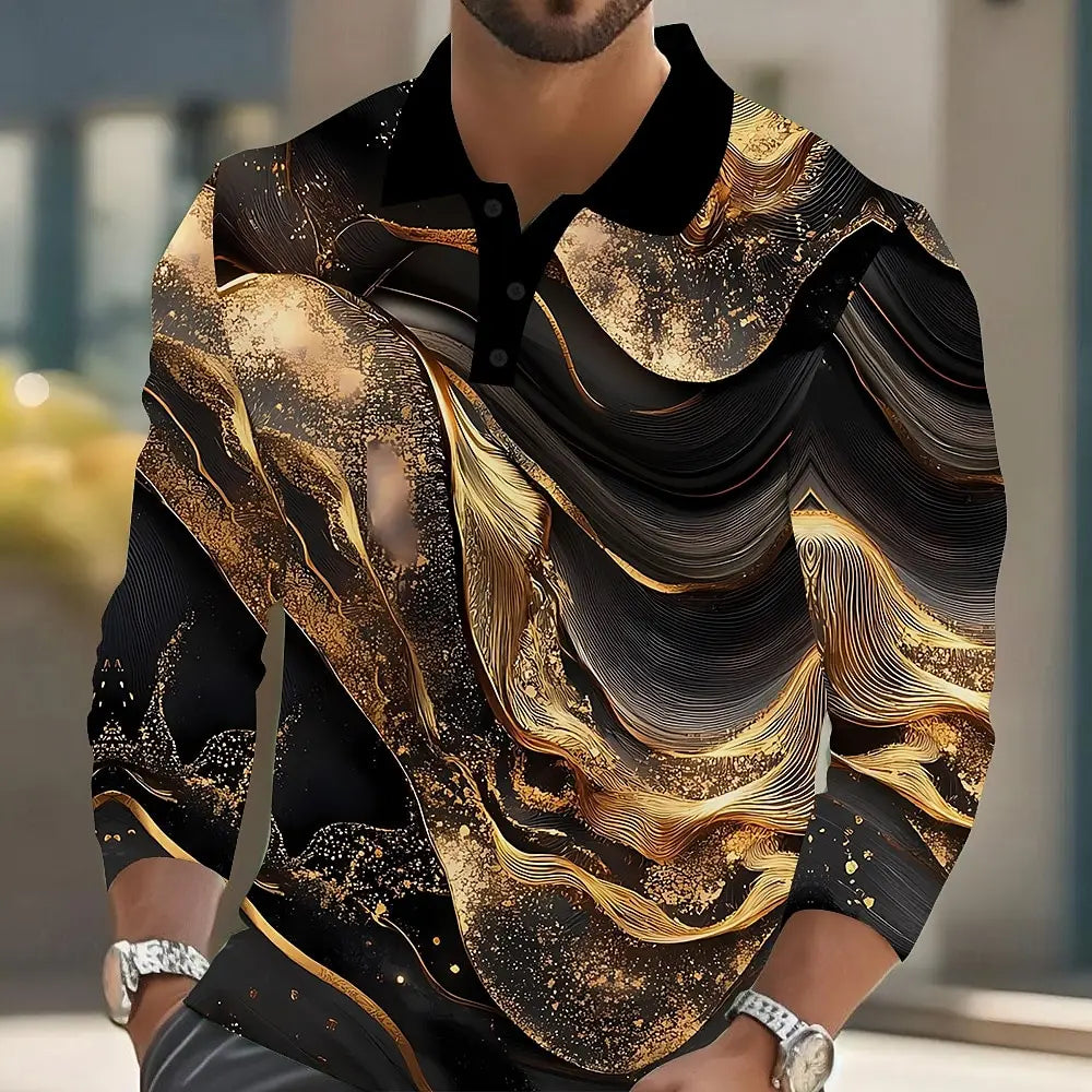 Men's Luxury Metallic Print Shirt - Bold &amp; Sophisticated