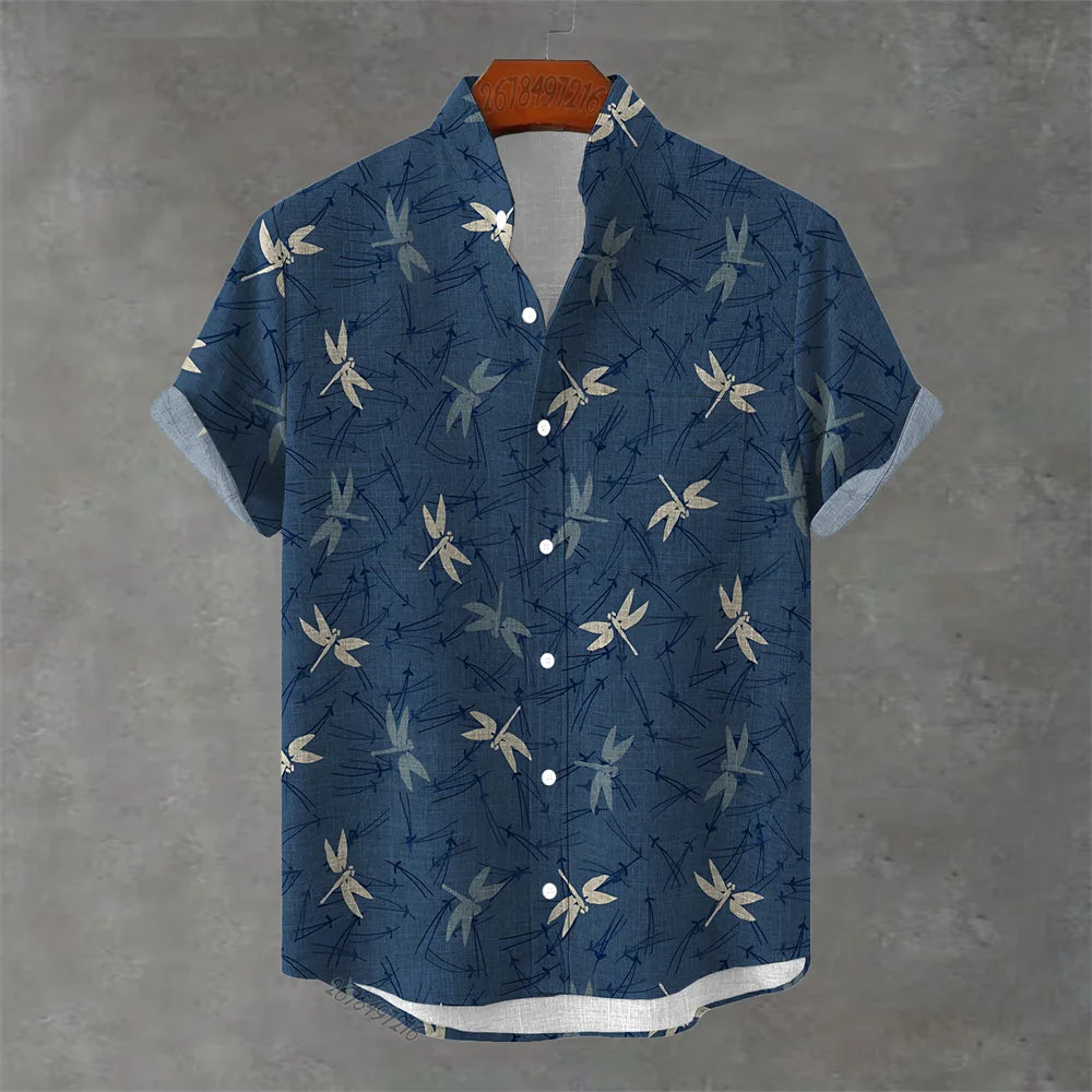 Men's Hawaiian Floral Print Short Sleeve Shirt - Casual Summer Top